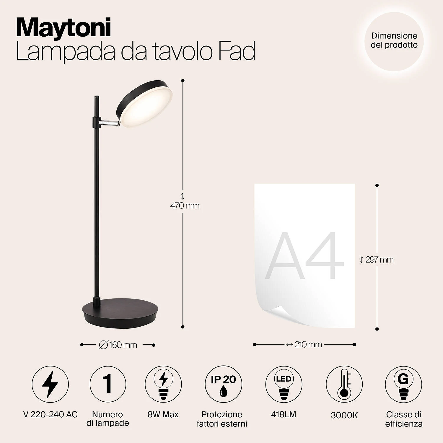 Настольный светильник Modern Fad, LED 8W, 3000K, Черный, Черный (Maytoni, MOD070TL-L8B3K) - Amppa.ru