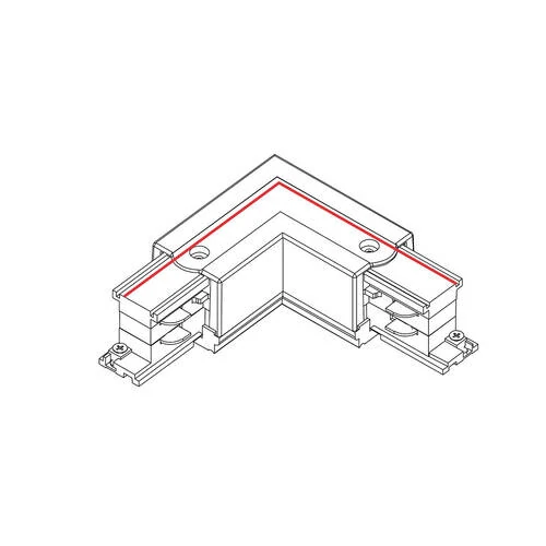 Коннектор для трехфазной трековой системы L-образный левый Nowodvorski Ctls Power Black 8706