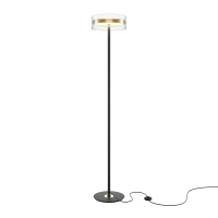 Торшер Modern Dress code, LED 24W, 3000K, Черный и Латунь, Прозрачный (Maytoni, MOD348FL-L24BBS3K)