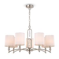 Подвесной светильник Crystal Riverside, 7xE14 Никель, Белый (Freya, FR1007PL-07N)