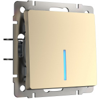 W1110111/ Электроустановочные изделия - Выключатель одноклавишный с подсветкой (шампань)