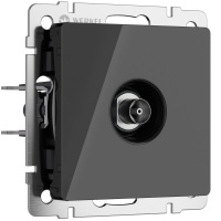 W1183048/ Электроустановочные изделия - ТВ-розетка оконечная (черный акрил)